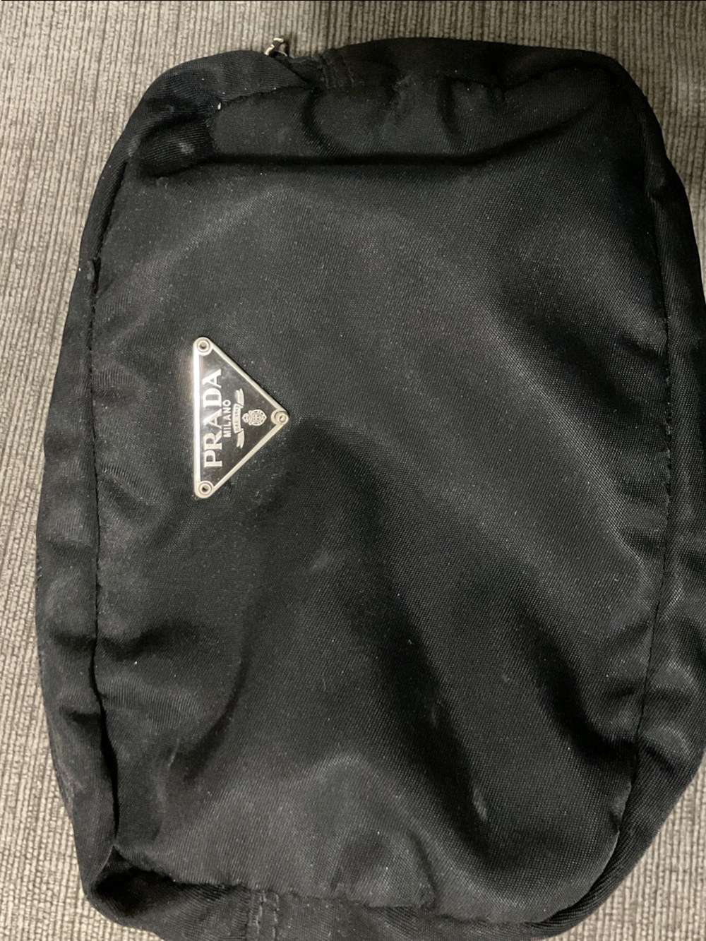 Prada Black Nylon Makeup Bag.